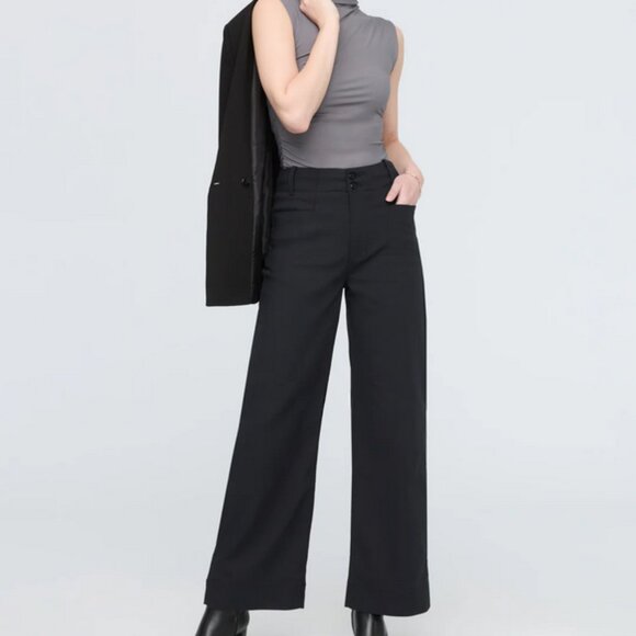 DU/ER NuStretch High Rise Trouser Size 27 Black Wide Leg Relaxed Capsule - Picture 1 of 16